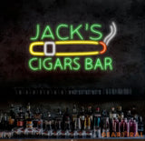Custom Name Cigars Bar Lounge Neon Sign Personalized Cigar Smoking Whiskey Bar LED Sign For Man Cave Bar Pub Decor