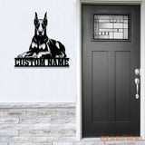 Custom Name Doberman Pinscher Metal Sign with Led Light Doberman Sign Personalized Dog Sign Dog Monogram Dog Mom Gift