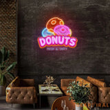 Custom Name Fast Food Restaurant With Donut Led Neon Sign Light