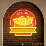 Custom Name Fast Food Restaurant With French Fries Led Neon Sign Light