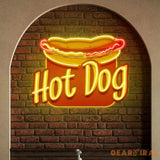 Custom Name Fast Food Restaurant With Hot Dog Led Neon Sign Light