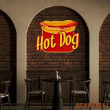 Custom Name Fast Food Restaurant With Hot Dog Led Neon Sign Light