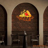 Custom Name Fast Food Restaurant With Pizza Led Neon Sign Light