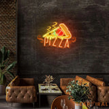 Custom Name Fast Food Restaurant With Pizza Led Neon Sign Light