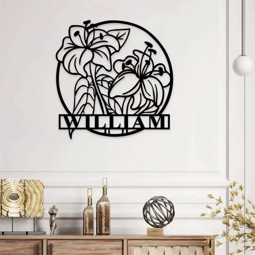 Custom Name Flowers Metal Sign Custom Garden Sign Personalized Metal Sign Flowers Wall Decor Best Gifts for Mother