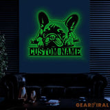 Custom Name French Bulldog Metal Sign with Led Light French Bulldog Sign Personalized Dog Sign Dog Monogram Dog Mom
