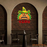 Custom Name Funny Tacos Mexican Fast Food Artwork Led Neon Sign Light