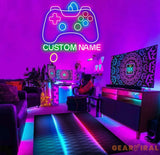 Custom Name Game Controller Neon Sign Game Controller Led Light Game Zone Neon Sign Gaming Neon Light Gamer Room Art