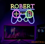 Custom Name Game On Controller Neon Sign Game Controller Led Light Game Zone Neon Sign Gaming Neon Light Gamer Room Art