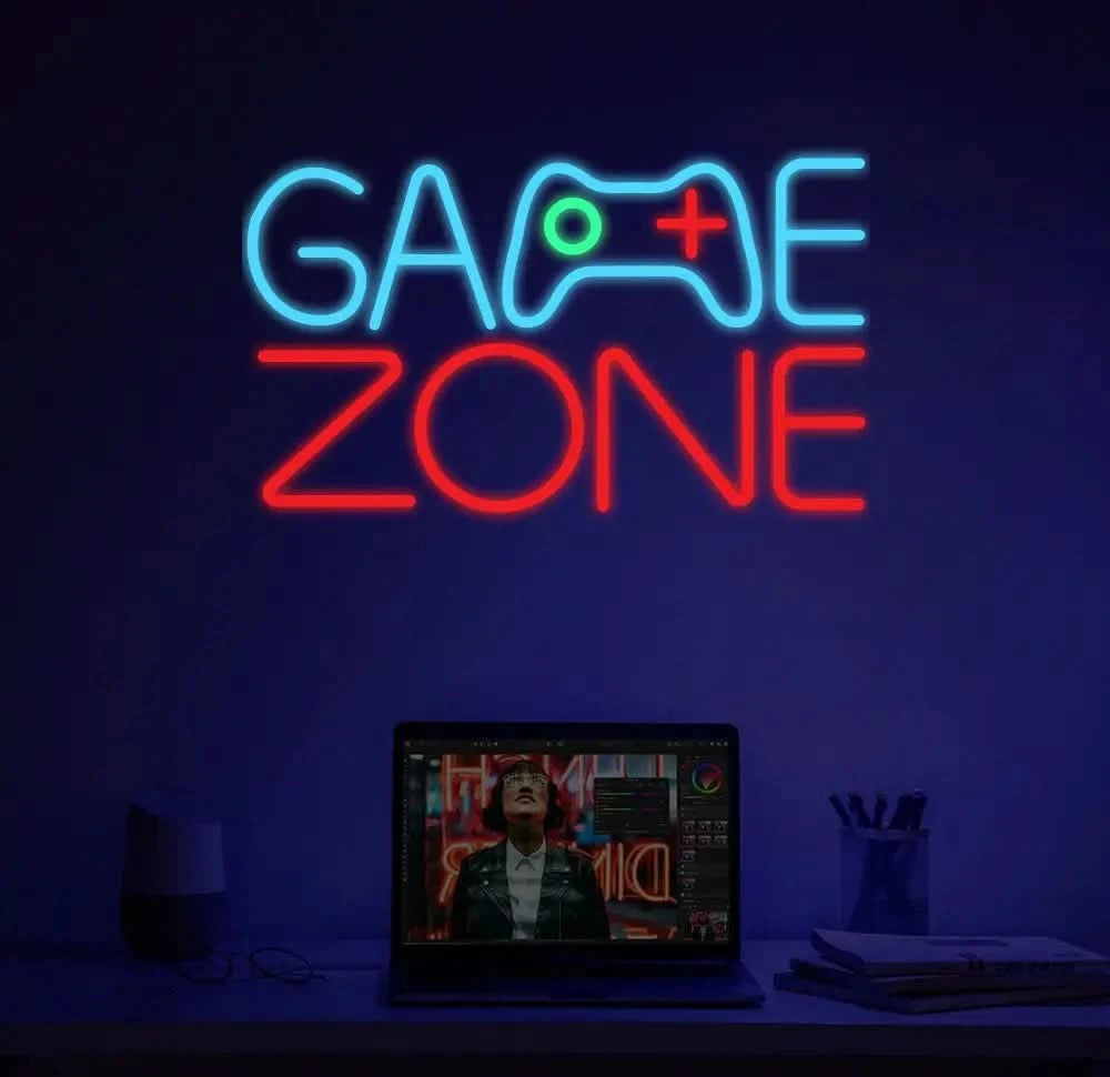 Custom Name Game Zone Controller Neon Sign Game Controller Led Light Game Zone Neon Sign Gaming Neon Light Gamer Room
