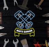 Custom Name Garage Neon Sign Custom Garage Led Light Handmade Man Cave Decor Gifts For Him Garage Wall Art Car Shop