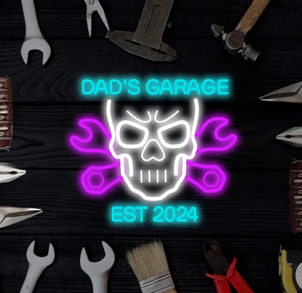Custom Name Garage Neon Sign Custom Garage Led Light Handmade Man Cave Decor Gifts For Him Garage Wall Art Car Shop