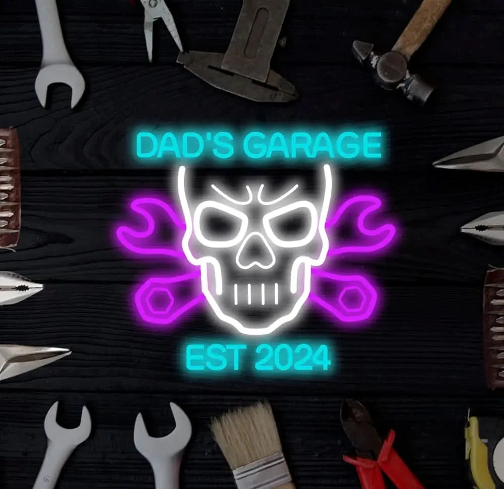 Custom Name Garage Neon Sign Custom Garage Led Light Handmade Man Cave Decor Gifts For Him Garage Wall Art Car Shop
