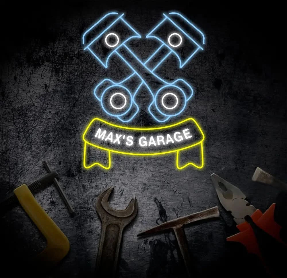 Custom Name Garage Neon Sign Custom Garage Led Light Handmade Man Cave Decor Gifts For Him Garage Wall Art Car Shop