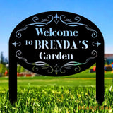Custom Name Garden Metal Stake Personalized Family Name Yard Sign Outdoor Door Garden Decor Garden Art Gift for Garden
