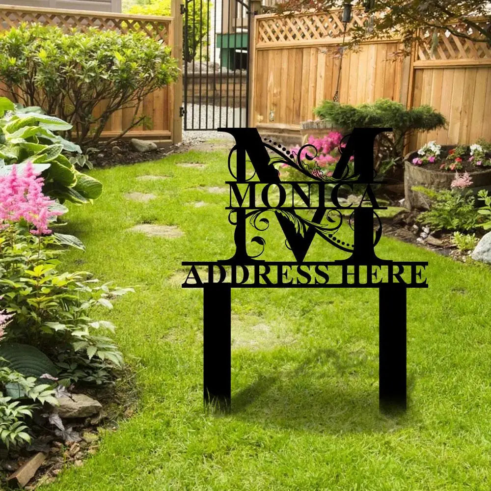 Custom Name Garden Metal Stake Personalized Family Name Yard Sign Outdoor Door Garden Decor Garden Art Gift for Garden