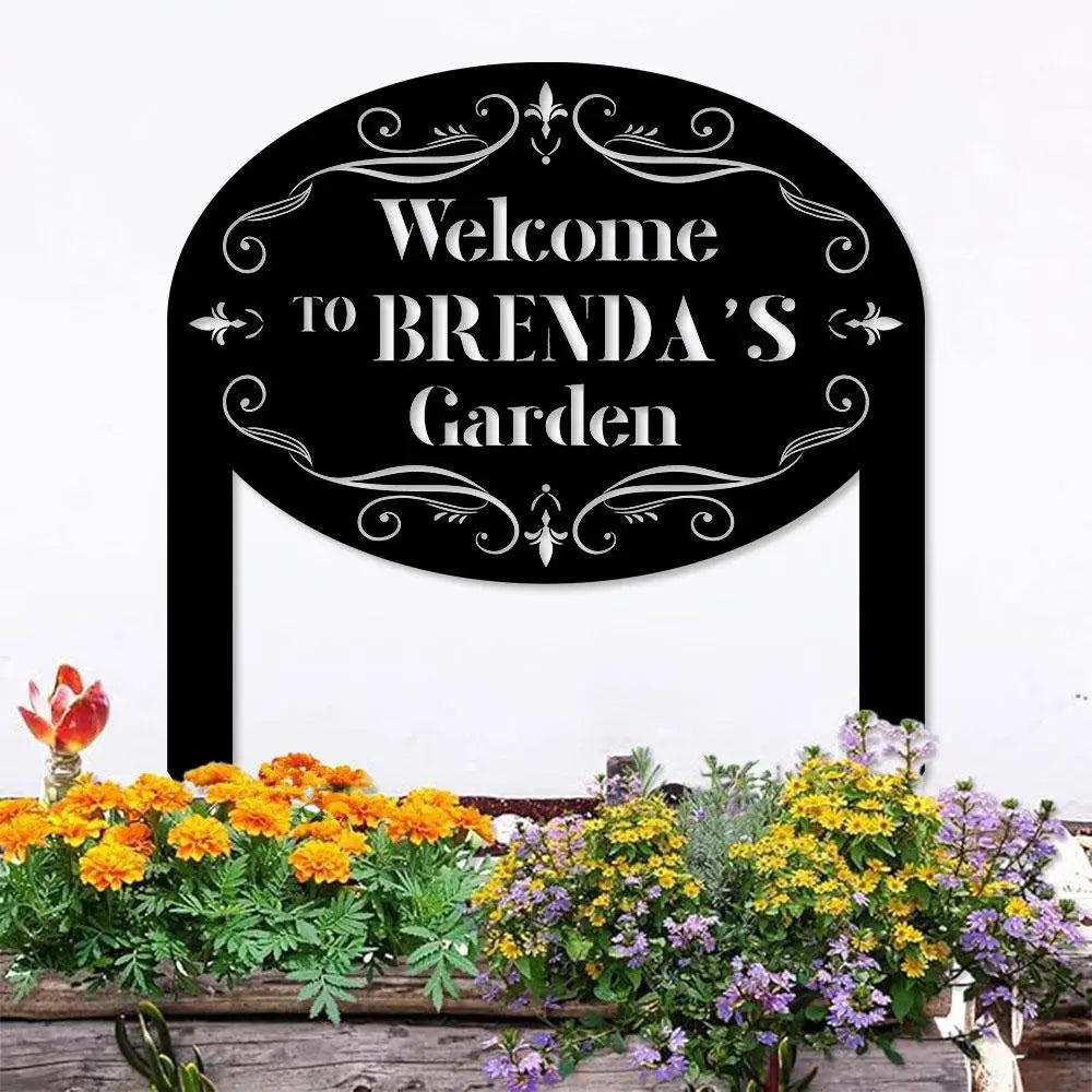 Custom Name Garden Metal Stake Personalized Family Name Yard Sign Outdoor Door Garden Decor Garden Art Gift for Garden