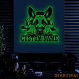 Custom Name German Shepherd Metal Sign with Led Light German Shepherd Sign Personalized Dog Sign Dog Monogram Dog Mom