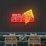 Custom Name Grill Squid Artwork Led Neon Sign Light