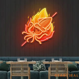Custom Name Grill Squid Logo Artwork Led Neon Sign Light