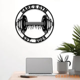 Custom Name Home Gym Metal Sign Powerlifting Metal Wall Art Personalized Home Gym Sign Fitness Decor Gift for Dad