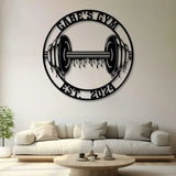 Custom Name Home Gym Metal Sign Powerlifting Metal Wall Art Personalized Home Gym Sign Fitness Decor Gift for Dad