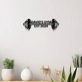 Custom Name Home Gym Metal Sign Powerlifting Metal Wall Art Personalized Home Gym Sign Fitness Decor Gift for Dad