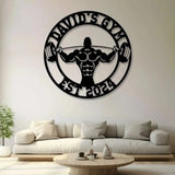 Custom Name Home Gym Metal Sign Powerlifting Metal Wall Art Personalized Home Gym Sign Fitness Decor Gift for Dad