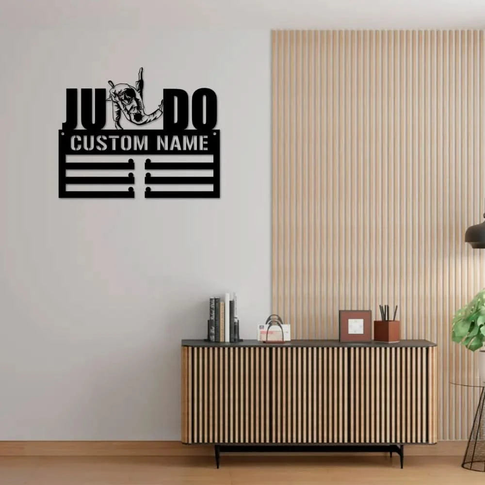 Custom Name Judo Medal Display Medal Hanger Metal Custom Medal Hanger With Led Light,Custom Judo Player Holder Sport