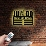 Custom Name Judo Medal Display Medal Hanger Metal Custom Medal Hanger With Led Light,Custom Judo Player Holder Sport
