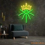 Custom Name King Marijuana Logo Artwork Led Neon Sign Light