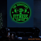 Custom Name Metal Fitness Center Sign with Led Light Metal Gym Sign Home Gym Sign Cross Fit Sign Gymer Gifts Gift for