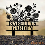 Custom Name Metal Garden Sign Flower Garden Sign Fairy Garden Stake Outdoor Garden Yard Decor Metal Fairy Garden Art