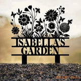 Custom Name Metal Garden Sign Flower Garden Sign Fairy Garden Stake Outdoor Garden Yard Decor Metal Fairy Garden Art