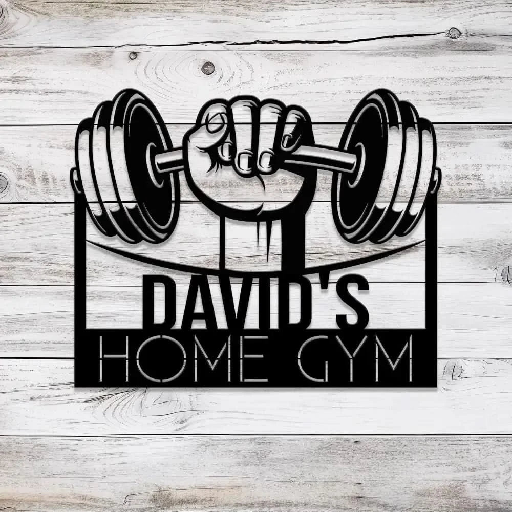 Custom Name Metal Home Gym Sign with Led Light Metal Gym Sign Cross Fit Sign Fitness Decor Gymer Gifts Gift for Dad