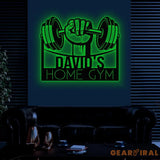 Custom Name Metal Home Gym Sign with Led Light Metal Gym Sign Cross Fit Sign Fitness Decor Gymer Gifts Gift for Dad
