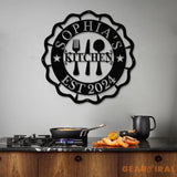 Custom Name Metal Kitchen Sign with Led Light Kitchen Decor Name Kitchen Sign Kitchen Wall Art Pantry Sign Gift for