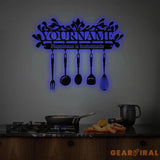 Custom Name Metal Kitchen Sign with Led Light Kitchen Decor Name Kitchen Sign Kitchen Wall Art Pantry Sign Gift for
