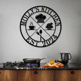 Custom Name Metal Kitchen Sign with Led Light Kitchen Decor Name Kitchen Sign Kitchen Wall Art Pantry Sign Gift for