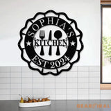 Custom Name Metal Kitchen Sign with Led Light Kitchen Decor Name Kitchen Sign Kitchen Wall Art Pantry Sign Gift for