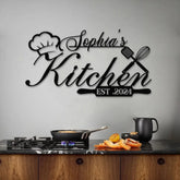 Custom Name Metal Kitchen Sign with Led Light Kitchen Decor Name Kitchen Sign Kitchen Wall Art Pantry Sign Gift for