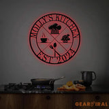 Custom Name Metal Kitchen Sign with Led Light Kitchen Decor Name Kitchen Sign Kitchen Wall Art Pantry Sign Gift for