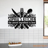 Custom Name Metal Kitchen Sign with Led Light Kitchen Decor Name Kitchen Sign Kitchen Wall Art Pantry Sign Gift for