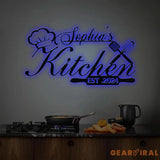 Custom Name Metal Kitchen Sign with Led Light Kitchen Decor Name Kitchen Sign Kitchen Wall Art Pantry Sign Gift for