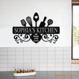 Custom Name Metal Kitchen Sign with Led Light Kitchen Decor Name Kitchen Sign Kitchen Wall Art Pantry Sign Gift for