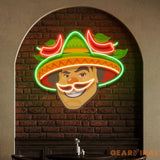 Custom Name Mexican Man Logo Royalty Artwork Led Neon Sign Light