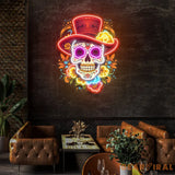 Custom Name Mexican Restaurant Skull Artwork Led Neon Sign Light
