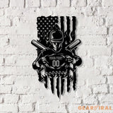 Custom Name & Number Baseball Metal Wall Art Led light Softball Player Name Sign Baseball Name Sign Baseball Lover