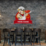 Custom Name Pig Chef BBQ Artwork Led Neon Sign Light