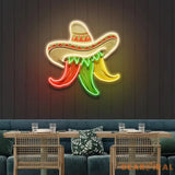Custom Name Restaurant Cinco De Mayo Mexican Chili Artwork Led Neon Sign Light